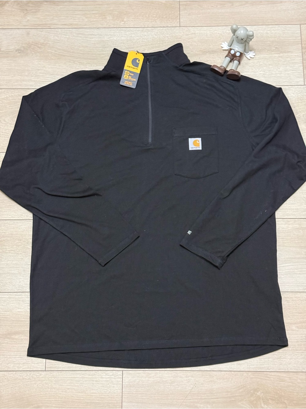 NWT Carhartt Force Relaxed Fit Quarter-Zip Pocket Shirt - Black - Size XL